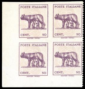 1944 - 50 cent. Lupa, senza filigrana, ... 