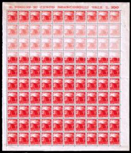 1945 - 3 lire Democratica, foglio completo ... 