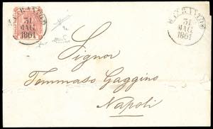 1861 - 5 grana carminio vivo, II tavola ... 