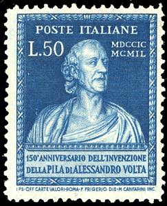 1949 - 50 lire Volta, dent. 13 1/4 x 13 3/4 ... 