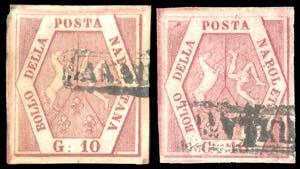 1858/1859 - 10 grana, I e II tavola (10,11), ... 
