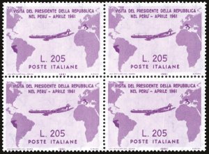 1961 - 205 lire Gronchi rosa (921), blocco ... 