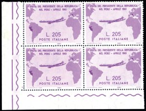 1961 - 205 lire Gronchi rosa (921), blocco ... 