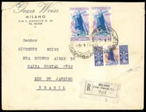 1948 - 100 lire di posta aerea e 5 lire ... 