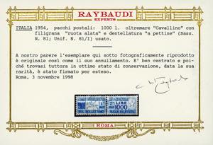 1954 - 1.000 lire Cavallino, ... 