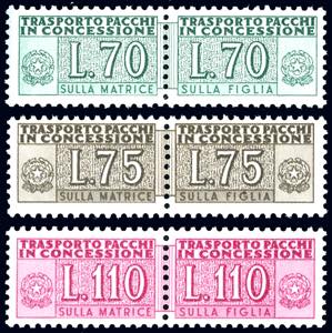 1955/66 - 70 lire, 75 lire e 110 lire lilla ... 