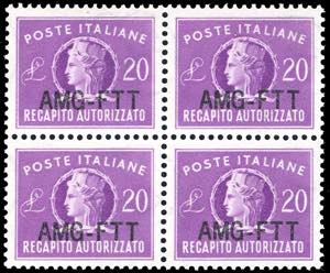 RECAPITO AUTORIZZATO 1954 - 20 lire, nuovo ... 