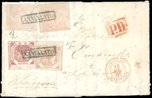 1860 - 20 grana rosa chiaro, II tavola, due ... 