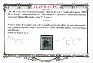 MACCAGNO 1945 - Soprastampati, ... 