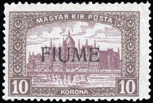 FIUME 1918 - 10 k. Veduta, soprastampa a ... 