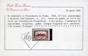 FIUME 1918 - 10 k. Veduta, ... 