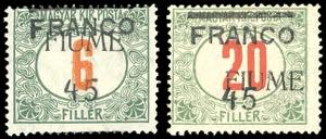 FIUME 1919 - Soprastampati Franco 45, ... 