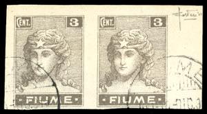 FIUME 1919 - 3 cent. Allegorie e Vedute, ... 