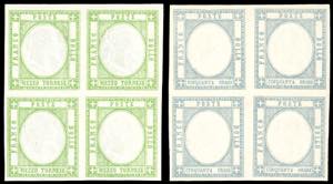 1861 - 1/2 tornese verde e 50 grana grigio ... 