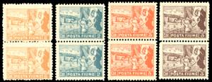 FIUME 1919 - 1 cor., 2 cor. 3 cor. e 5 cor. ... 