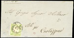 1862 - 1/2 tornese verde giallo, varietà ... 