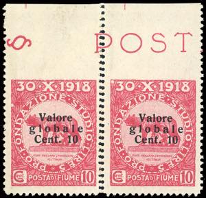 FIUME 1920 - 10 cent. su 10 cent. ... 