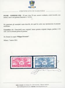 FIUME ESPRESSI 1920 - 30 cent. ... 