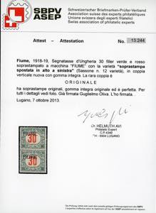 FIUME SEGNATASSE 1918/19 - 30 f. ... 