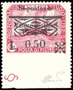 FIUME SEGNATASSE 1921 - 0,50 lire su 60 ... 