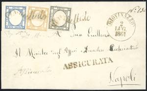 1861 - 1 grano nero grigiastro, 2 grana ... 