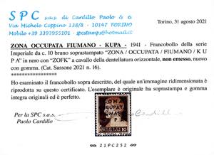 ZONA FIUMANO KUPA 1941 - Imperiale ... 