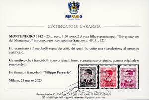 MONTENEGRO 1942 - Soprastampati in ... 