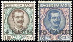 COSTANTINOPOLI 1908 - 4 piastre su 1 lira e ... 