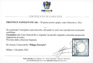 1861 - 50 grana azzurro grigio ... 