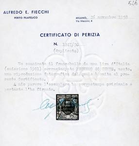 PECHINO 1917 - 40 cents su 1 lira, ... 