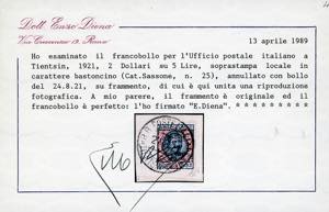 TIENTSIN 1921 - 2 dollari su 5 ... 