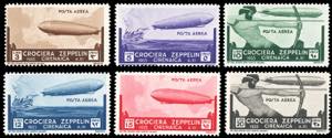 POSTA AEREA 1933 - Zeppelin, serie completa ... 