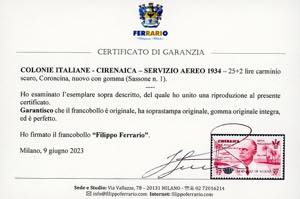SERVIZIO AEREO 1934 - 25 + 2 lire ... 