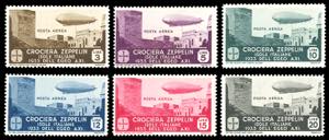 POSTA AEREA 1933 - Zeppelin, serie completa ... 