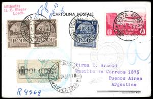 POSTA AEREA 1933 - 15 lire Zeppelin, con ... 