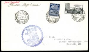 POSTA AEREA 1933 - 20 lire Zeppelin, valore ... 