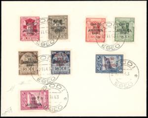 OCCUPAZIONE TEDESCA EGEO 1943 - 5 + 5 lire ... 