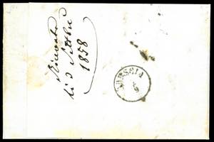 1858 - 10 cent. nero grigio, carta ... 