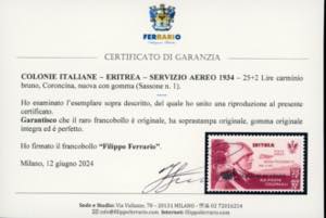 SERVIZIO AEREO 1934 - 25 + 2 lire ... 