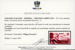 SERVIZIO AEREO 1934  - 25 + 2 lire ... 