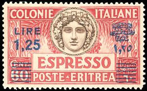ESPRESSI 1937 - 1,25 lire su 60 cent., dent. ... 