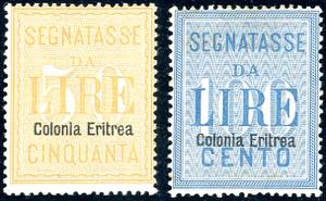 SEGNATASSE 1903 - 50 e 100 lire alti valori ... 