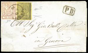 1858 - 5 cent. giallo, prima ... 