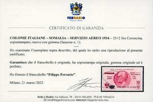 SERVIZIO AEREO 1934 - 25 + 2 lire ... 