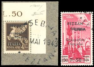 OCCUPAZIONE FRANCESE FEZZAN POSTA AEREA 1943 ... 