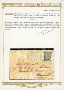 1865 - 20 cent. su 15 cent. Ferro ... 