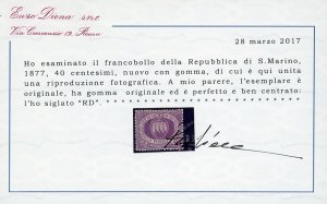 1877 - 40 cent. violetto Stemma ... 