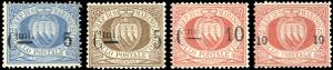 1892 - Soprastampati, serie completa (8/11), ... 