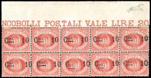 1892 - 10 cent. su 20 cent., soprastampa ... 