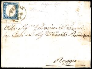 1859 - 20 cent. azzurro scuro IV emissione ... 